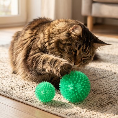 Balle verte chat polyvalente