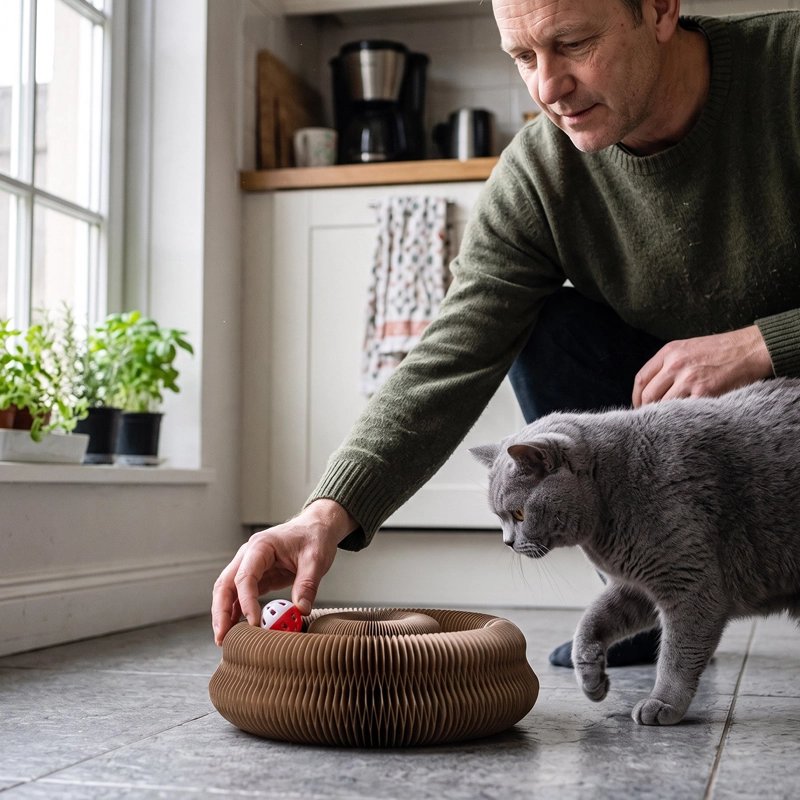 Griffoir Chat circulaire intrigant