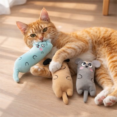 Jouet chat peluche polyvalent