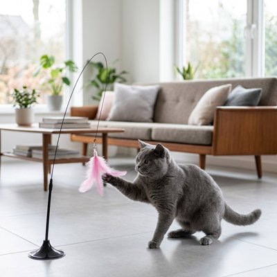 Jouet chat perche ventouse  amusant