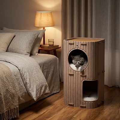 Niche pour  chat 2 étages reposant