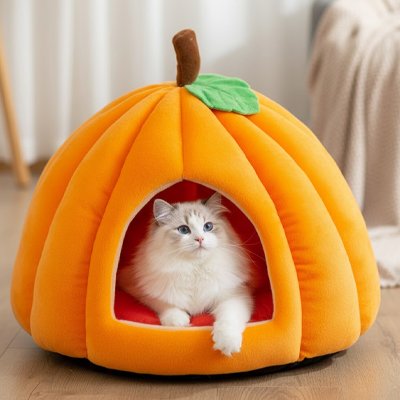 Niche pour chat citrouille attirant