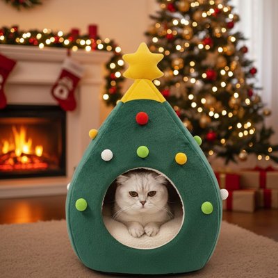 Niche pour Chat  Style Noël attirant