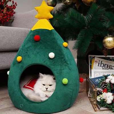 Niche pour Chat Style Noël relaxant