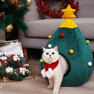 Niche pour Chat Style Noël résistant